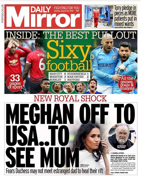 Daily Mirror Front Pages 2018 Tomorrowspaperstoday Mirror Online