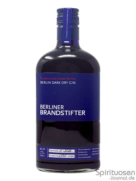 Berliner Brandstifter Berlin Dark Dry Gin Im Test Beerig Harmonisch