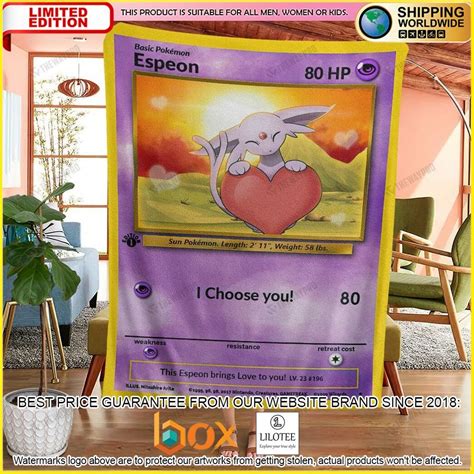 HOT Anime Espeon I Choose You Luxury Blanket Express Your Unique