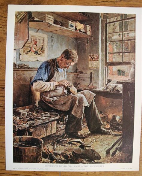 Vintage Jefferson David Chalfant The Shoemaker Print X Parke Bernet