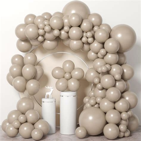 Double Stuffed Nude Balloons Tan Brown Balloon Garland Arch Kit Apricot