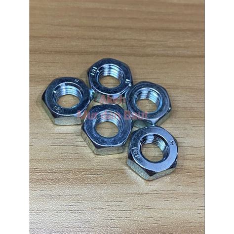 Jual Mur Besi Putih M12 Mur Hex Nut M12 Shopee Indonesia