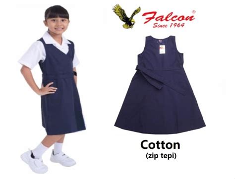 FALCON-Primary School Girl Uniform SIDE ZIP/Pinafore Skirt/ COTTON ...