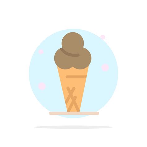 Ice Cream Cream Ice Cone Abstract Circle Background Flat Color Icon