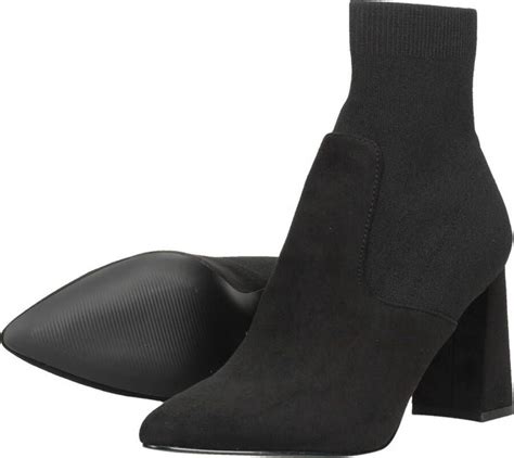 Steve Madden Purify Bootie Zwart Suede Enkellaars Met Hak Dames