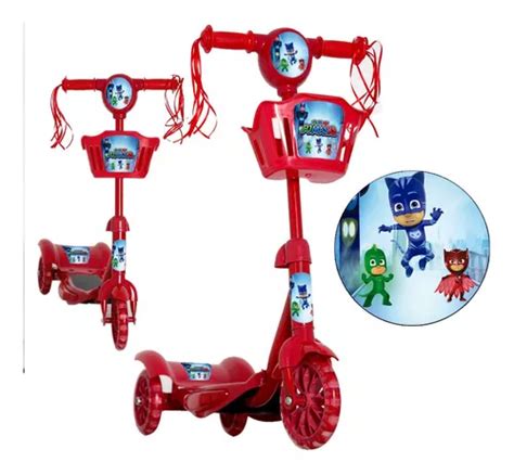 Patinete Infantil Menino Pj Masks Rodinhas Luz E Som