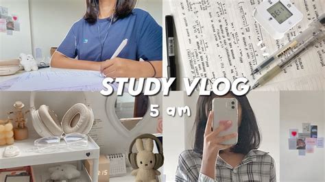 Study Vlog ♡ Waking Up At 5am🧸exam Study Productive Vlog Youtube