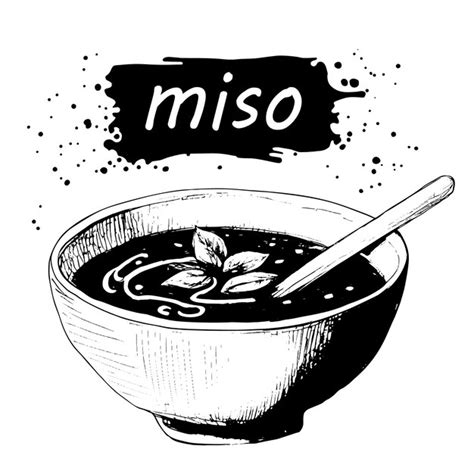 Ilustra O De Comida Japonesa De Sopa De Miss Desenhada M O Vetor