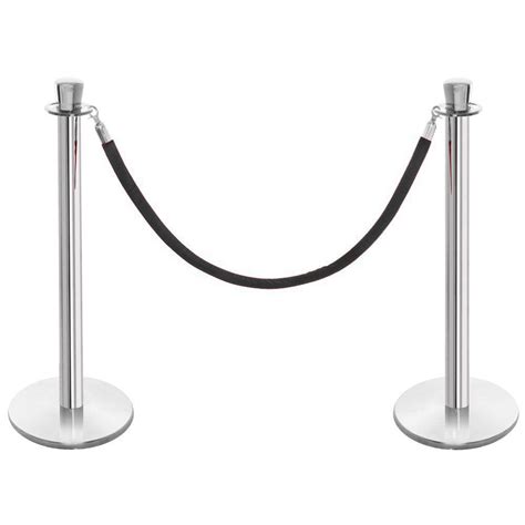 Silver Stanchion with Black or Red Rope | TLL Events