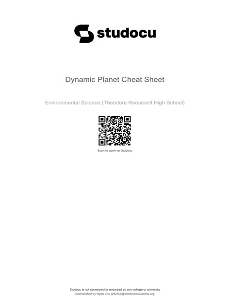 Dynamic Planet Cheat Sheet