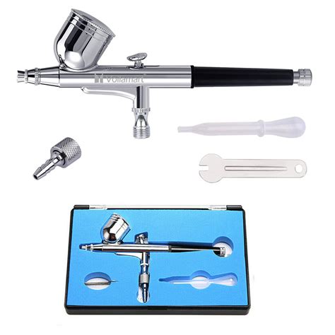 Voilamart Airbrush Compressor Kit 0 3mm Dual Action Air Brush Gun