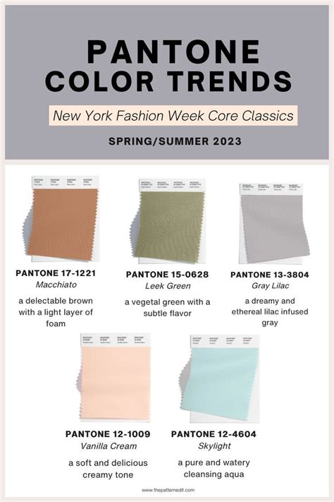 Spring Summer 2023 Pantone Fashion Color Trends Core Classics NYFW