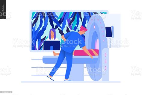 Medical Tests Blue Illustration Mrt Stock Illustration Download Image