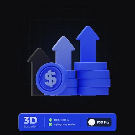 Premium PSD Business Analytic Profit Icon 3d Illustration