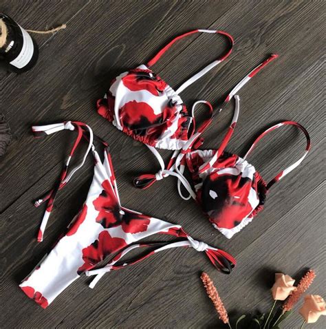 Melphieer 2024 New Sling Ruches Sexy Micro Bikini Ties Front Mini