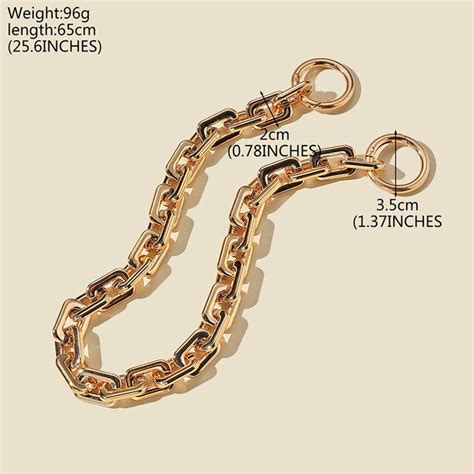 Qqmall Metal Bag Strap Fashion Adjustable Gold Crossbody Chain Buckles