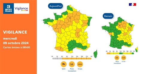 Tempête Kirk Météo France place 30 départements en alerte vigilance orange