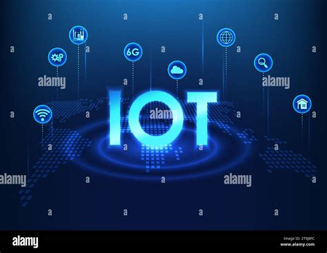 Internet Of Things Technology Iot Is Placed On The World Map With Icons