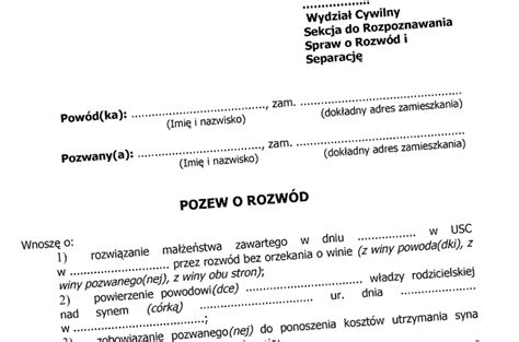 Dokumenty rozwodowe papiery rozwodowe jak złożyć