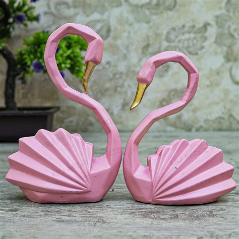 Polyresin Swan Pair Showpiece Couple Romantic Gift Home Decor Statue 7