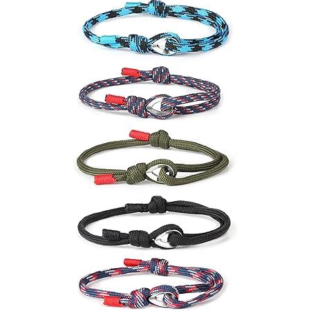 Sailimue 5 Piezas Pulsera Nautica Cuerda Para Hombre Mujer Pulsera