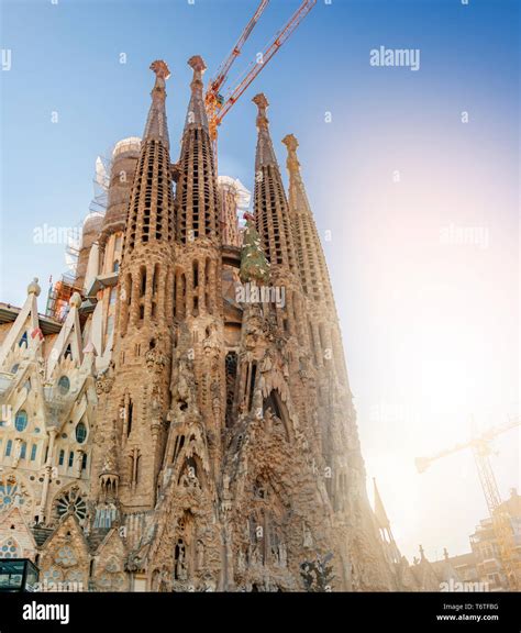 The Sagrada Familia Church In Barcelona By Antonio Gaudi Hi Res Stock