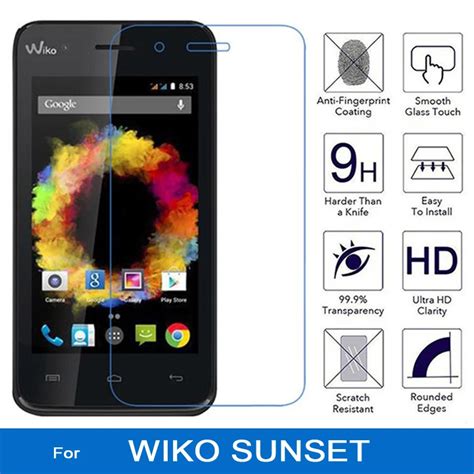 Premium Tempered Glass For Wiko Sunset Screen Protector 9H 2 5D Front