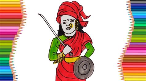 Manikarnika Drawing Rani Laxmi Bai Drawing With Pencil Colour Rani Lakshmi Drawing Bai Easy