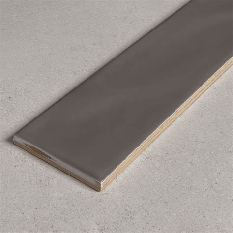 Wave Taupe Gloss Pressed Edge Wall Tiles 75x300 The Tile Collective