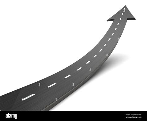 3d Illustration Of Road With Arrow Moving Forward Concept Stock Photo