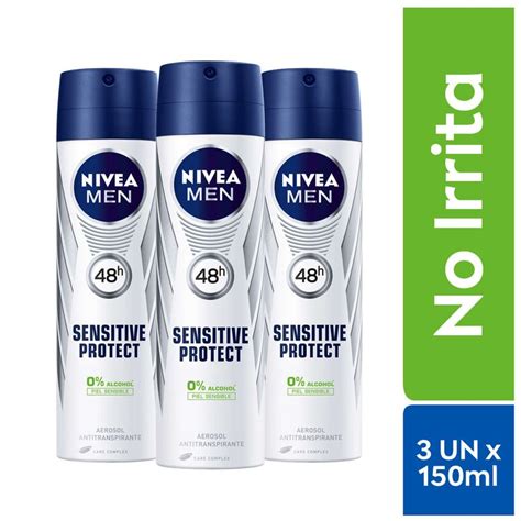 Pack Desodorante En Aerosol Para Hombre Nivea Sensitive Protect 150ml