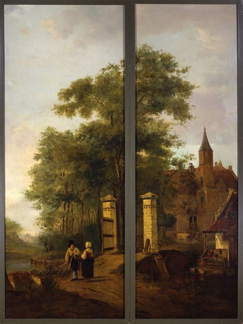 Landschap Met Toegangshek En Twee Figuren Jacob Van Strij Artwork