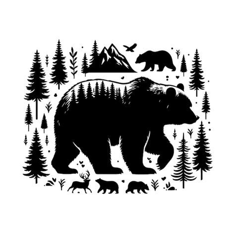 Premium Vector Bear Silhouette Isolated On The White Background