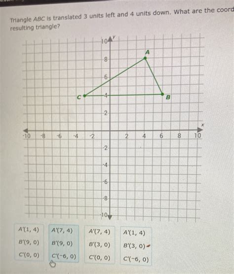 Solved Triangle Abc Is Translated Units Left And Units Down What