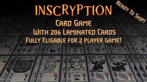 Inscryption Card Game With Wooden Box 206 Laminated Cards And Playmat