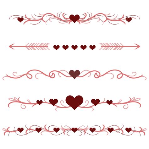 Heart Dividing Line Png Image Heart Border Dividing Line Pack Heart