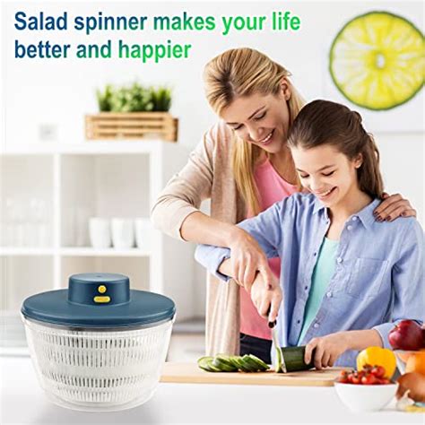 Electric Salad Spinner, WeluvFit Lettuce Spinner with USB Rechargeable ...