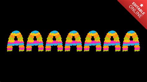 Pinata Alphabet Font Generador De Efectos De Texto