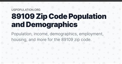 89109 Zip Code Population | Income, Demographics, Employment, Housing