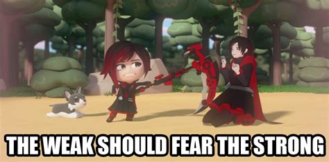 The Weak Should Fear The Strong Rwby Know Your Meme