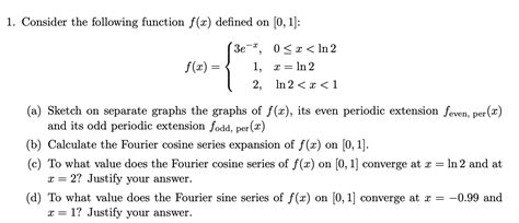 Solved 1 Consider The Following Function F X Defined On