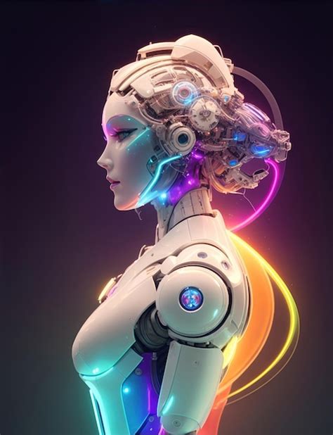 Premium Photo Beautiful Female Robot With Artificial Intelligence