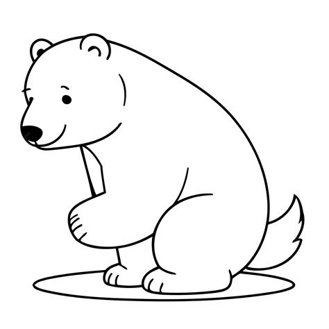 Ilustración Vectorial De Un Lindo Dibujo De Oso Polar Para Niños