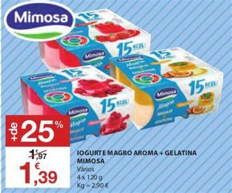 Promoção Iogurte Magro Aroma Gelatina Mimosa 4x120g em E Leclerc