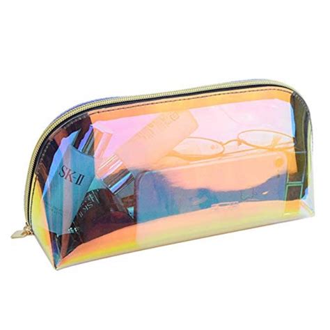 Holographic Makeup Bag Iridescent Travel Cosmetic Bag Large Capacity