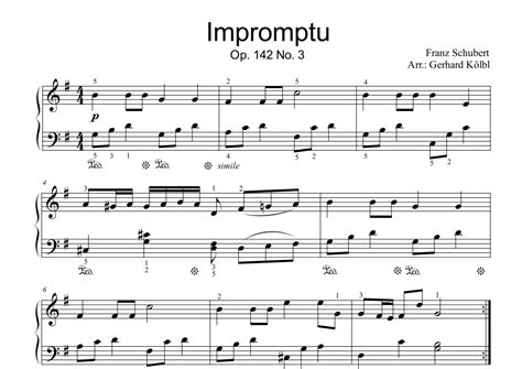 Impromptu Op No Arr Gerhard K Lbl By Franz Schubert Sheet