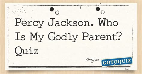 Percy Jackson Who Is My Godly Parent Quiz