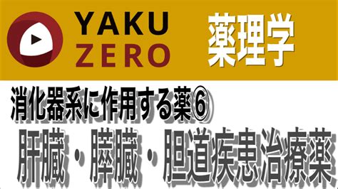 肝臓・膵臓・胆道疾患治療薬 消化器系に作用する薬 Yakuzero 薬剤師国家試験対策オンライン予備校