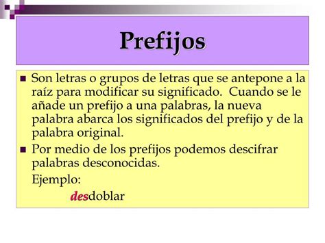 Ejemplos De Prefijos Con Su Significado Nuevo Ejemplo