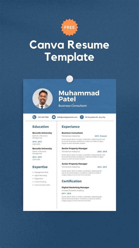 FREE - Canva Resume Template | Cv resume template, Resume template ...